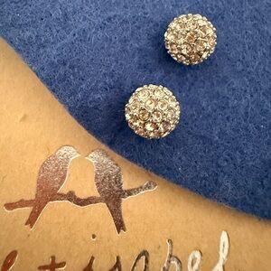 Chloe + Isabel Silver Crystal Pave Sphere Stud Earrings B2